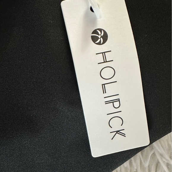 HOLIPICK One-Shoulder Ruched Black Swimsuit Women’s Size M - Picture 13 of 15